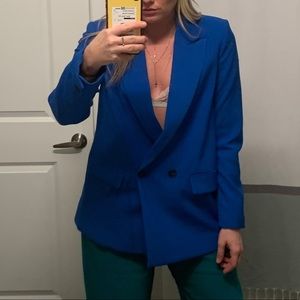 Zara double breasted relaxed blazer